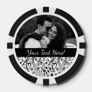 Trendy Personalized Hearts and Love Doodle Pattern Pokerchips