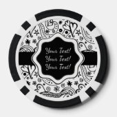 Trendy Personalized Hearts and Love Doodle Pattern Pokerchips (Achterkant)