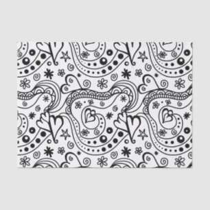 Trendy Personalized Hearts and Love Doodle Pattern Tissuepapier