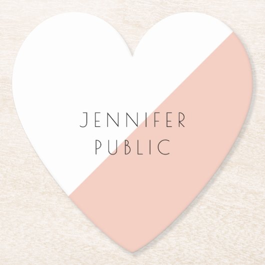 Trendy Personalized Modern Elegant Eenvoudige Sjab Kartonnen Onderzetters (Voorkant)