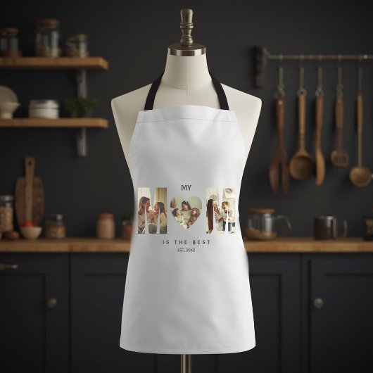 Trendy Personalized Photo MOM Heart Apron Schort