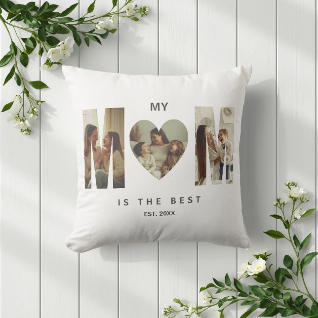 Trendy Personalized Photo MOM Heart Pillow Kussen (Creator heeft geüpload)