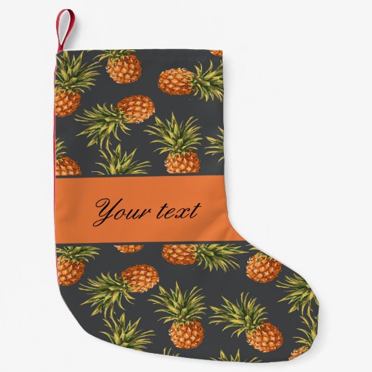 Trendy Personalized Pineapple Kleine Kerstsok (Voorkant)