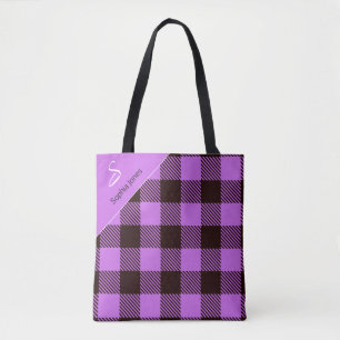 Trendy Personalized Tartan Teacher Dankuwel Gift Tote Bag