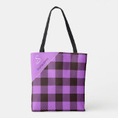 Trendy Personalized Tartan Teacher Dankuwel Gift Tote Bag (Achterkant)