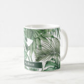 Trendy Personalized Tropical Monstera Leaves Koffiemok (Voorkant rechts)