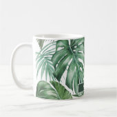 Trendy Personalized Tropical Monstera Leaves Koffiemok (Links)
