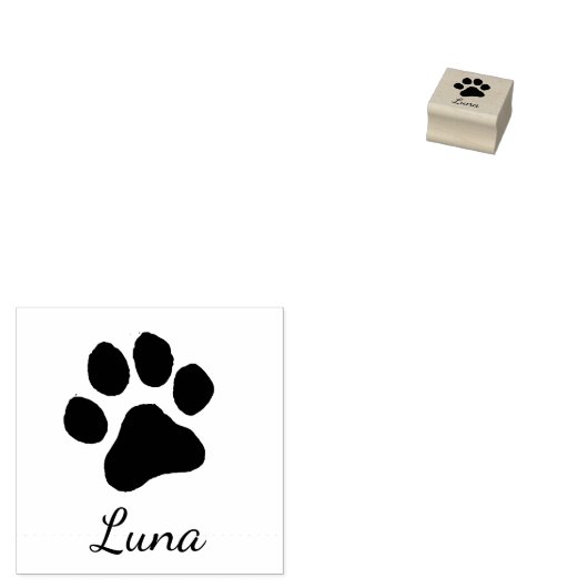 Trendy Persoonlijke Hond Pootafdruk Moppig Rubberstempel (Gestempeld)