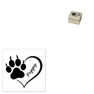 Trendy Persoonlijke Kat Huisdier Poot Hart Print Rubberstempel