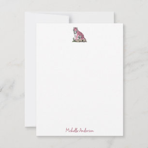 Trendy Persoonlijke Roze Tijger Briefpapier Notitiekaartje