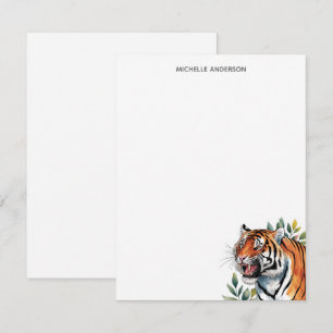 Trendy Persoonlijke Tijger Briefpapier  Notitiekaartje