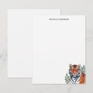 Trendy Persoonlijke Tijger Briefpapier Notitiekaartje