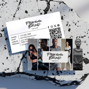 Trendy Persoonlijke Trainer Fitness Fotocollage Visitekaartje