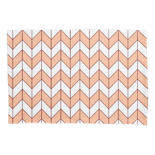 Trendy Perzik Bourgondische visgraat Chevron Patro Kussensloop (Voorkant-Links)