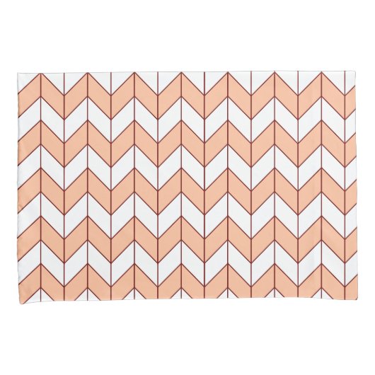 Trendy Perzik Bourgondische visgraat Chevron Patro Kussensloop (Voorkant-Rechts)