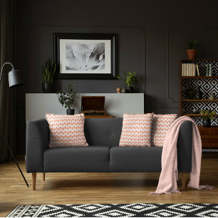 Trendy Perzik Bourgondische visgraatpatroon Kussen