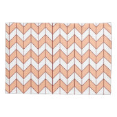 Trendy Perzik Burgundy Visgraat Chevron Patroon Kussensloop (Achterkant-Links)