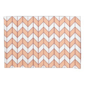 Trendy Perzik Burgundy Visgraat Chevron Patroon Kussensloop (Voorkant-Links)
