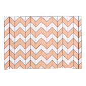Trendy Perzik Burgundy Visgraat Chevron Patroon Kussensloop (Voorkant-Rechts)