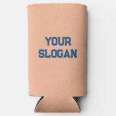 Trendy perzik en blauwe kleuren minimaal gepersona seltzer blikjeskoeler (Voorkant)