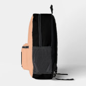 Trendy perzik en zwart met Monogram naam Bedrukte Rugzak (Rechts)