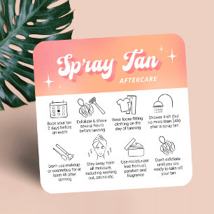 Trendy Perzik Groovy Spray Tan Nazorgkaarten Vierkante Visitekaartje