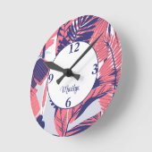 Trendy Perzik & Marine Patroon 8-in Acryl Muur Ronde Klok (Hoek)