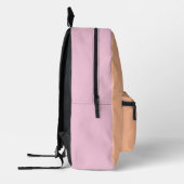 Trendy perzik pastel roze met Monogram naam Bedrukte Rugzak (Links)