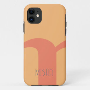 Trendy perzik roze monogram cadeau Case-Mate iPhone case