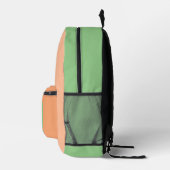 Trendy perzik salie groen met Monogram naam Bedrukte Rugzak (Rechts)