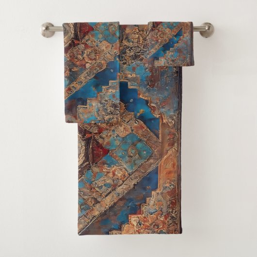 Trendy Perzisch Mooi Oud Patroon Collectie Bad Handdoek (Insitu)