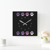 Trendy Pet Dog Paws Wall Clocks Vierkante Klok (Huis)