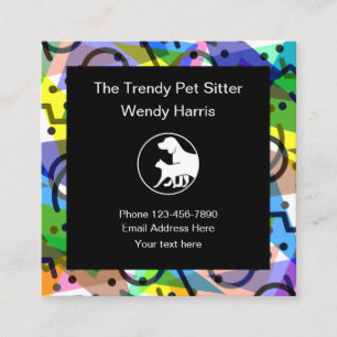 Trendy Pet Sitter Modern Vierkante Visitekaartje