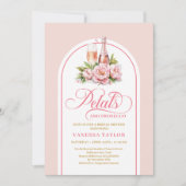 Trendy petals and prosecco blush gold celebration kaart (Voorkant)
