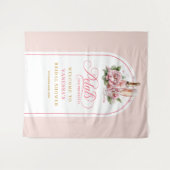 Trendy petals and prosecco bridal shower backdrop wandkleed (Voorkant (horizontaal))