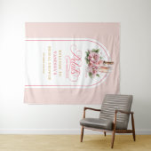 Trendy petals and prosecco bridal shower backdrop wandkleed (In Situ (horizontaal))