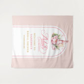 Trendy petals and prosecco celebration backdrop wandkleed (Voorkant (horizontaal))