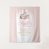 Trendy petals and prosecco celebration backdrop wandkleed (Voorkant)