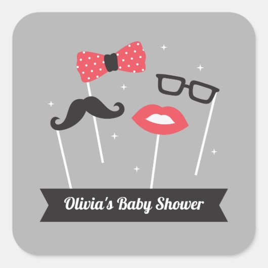Trendy Photo Booth Props Baby shower Stickers (Voorkant)