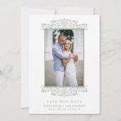 Trendy Photo Chic Ornament Sophisticated Wedding Save The Date (Voorkant)
