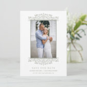 Trendy Photo Chic Ornament Sophisticated Wedding Save The Date (Staand voorkant)