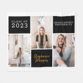 Trendy Photo Collage, elk jaar naam Afstuderen Fleece Deken (Voorkant (Horizontaal))