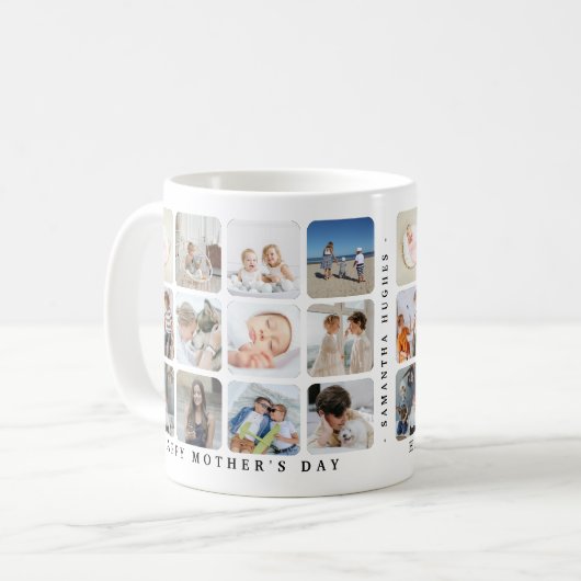 Trendy Photo Collage Happy Moederdag Gift Koffiemok (Voorkant links)