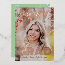 Trendy Photo Graduation Party Folie Uitnodiging