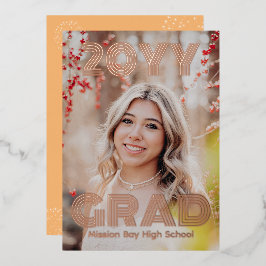 Trendy Photo Graduation Party Folie Uitnodiging