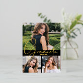 Trendy Photo Graduation Party Folie Uitnodiging Briefkaart (Staand Voorkant)