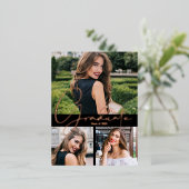 Trendy Photo Graduation Party Folie Uitnodiging Briefkaart (Staand Voorkant)