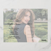 Trendy Photo Graduation Party Folie Uitnodiging Briefkaart (Achterkant)