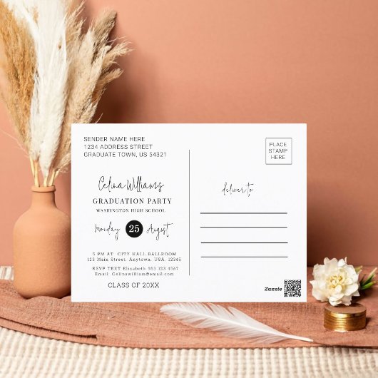 Trendy Photo Graduation Party Invitation Briefkaart