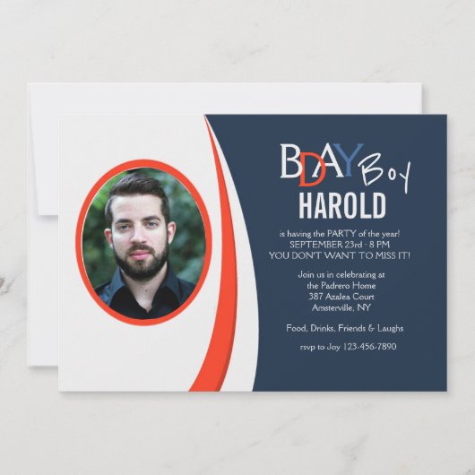 Trendy Photo Invitation Kaart (Voorkant)